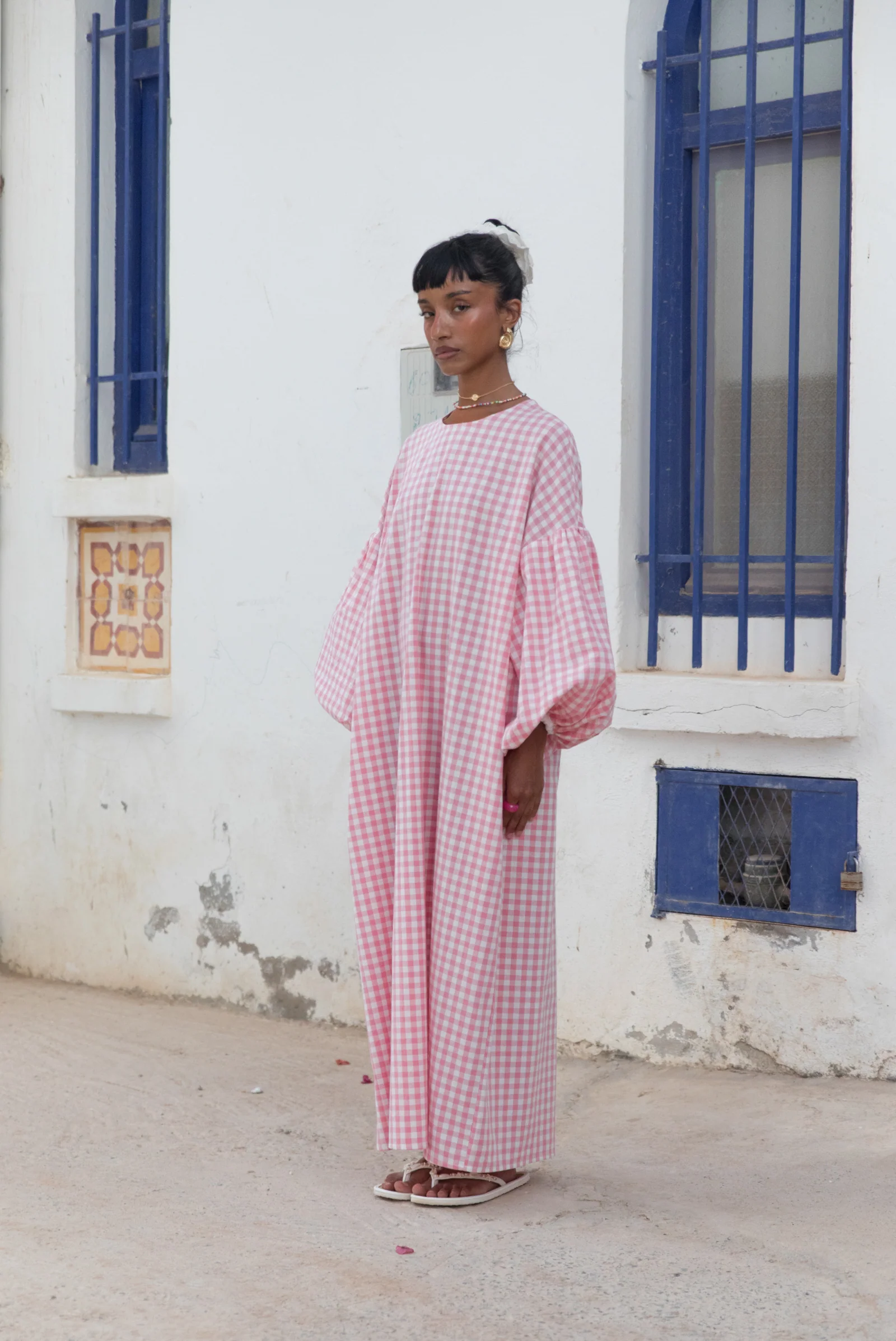 cmfe. oversized plaid dress - pink - Image 3