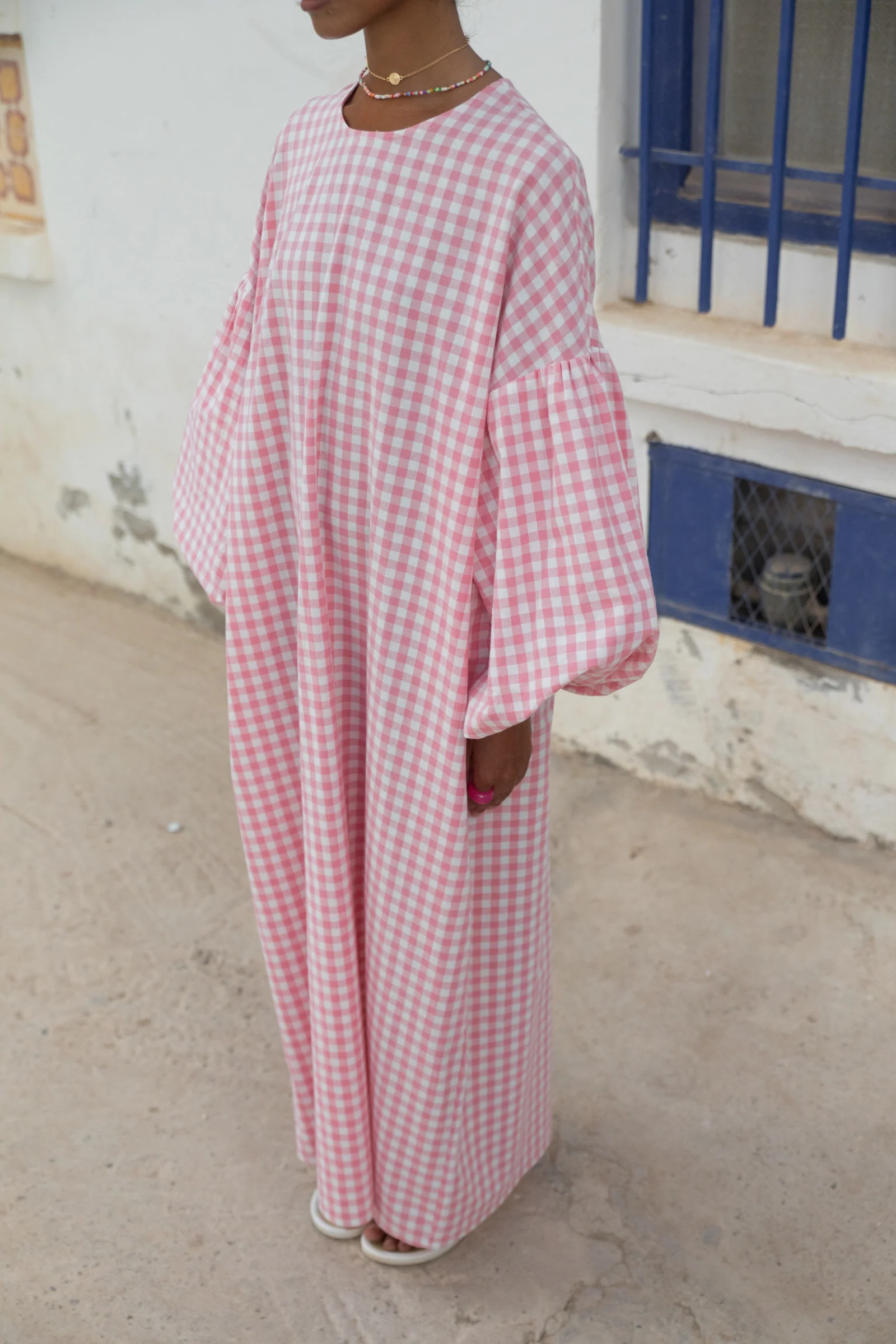cmfe. oversized plaid dress - pink - Image 4