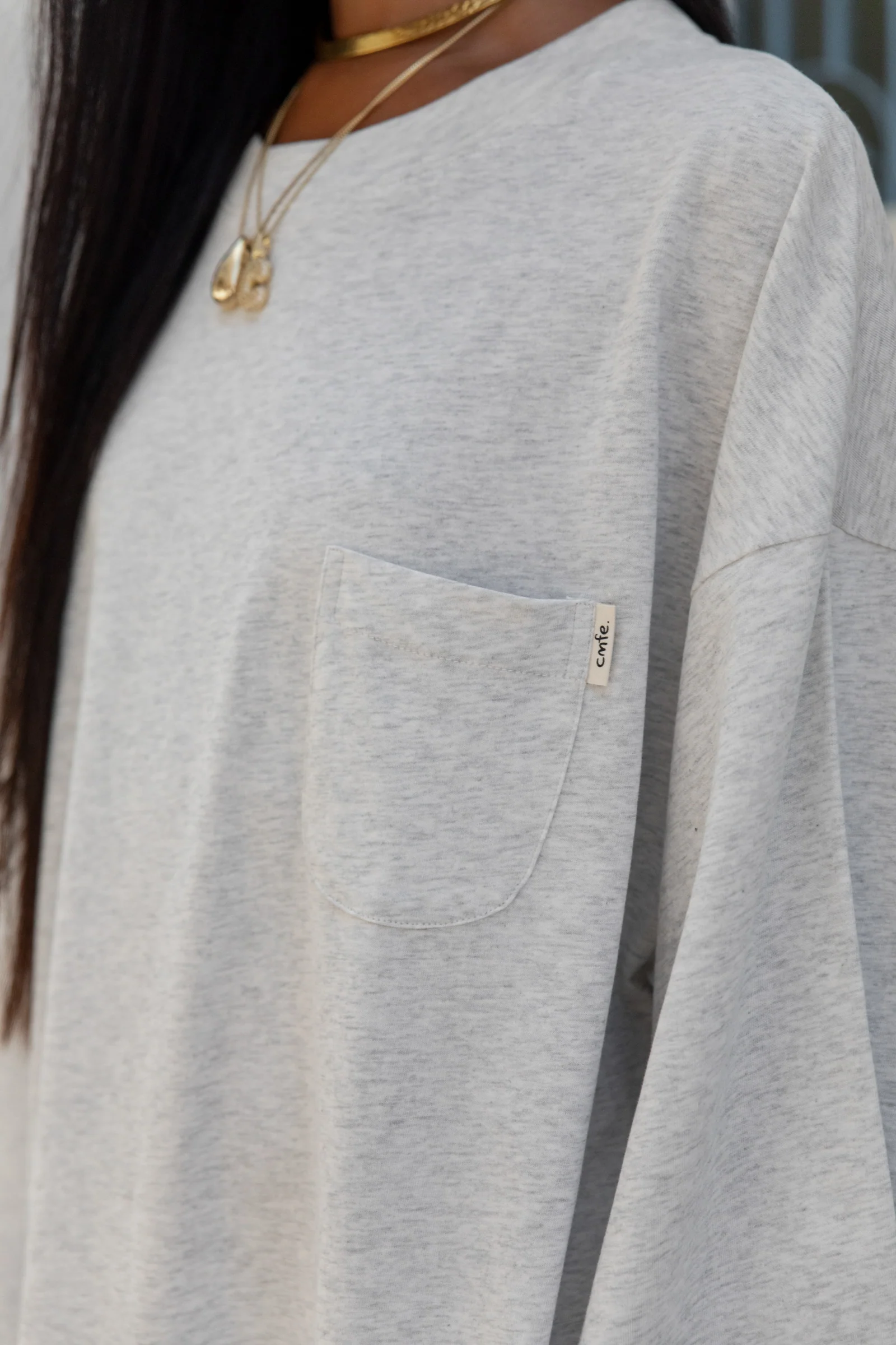cmfe. oversized t-shirt dress - grey melange - Image 3