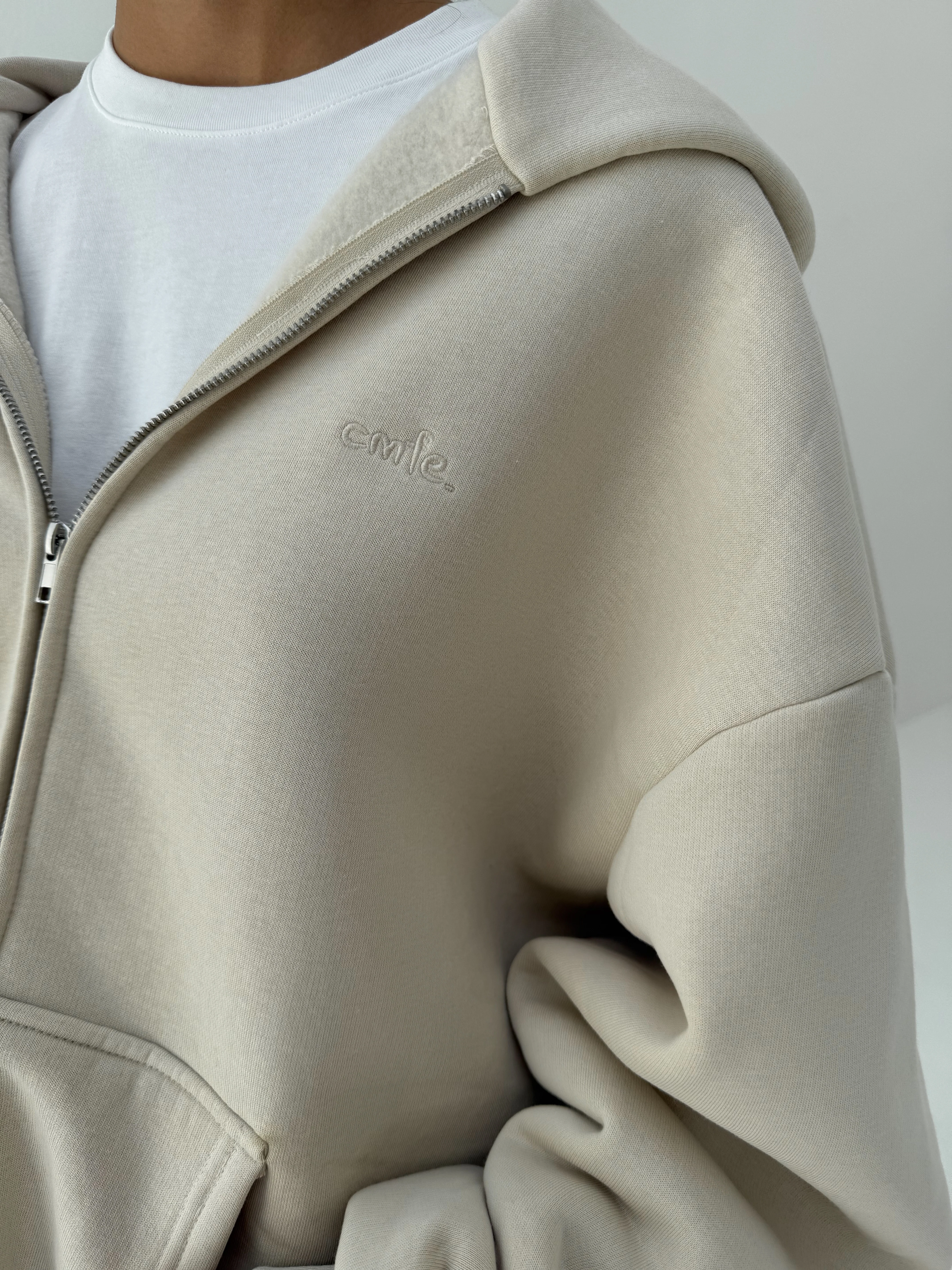 cmfe. zipped hoodie - buttercream - Image 3